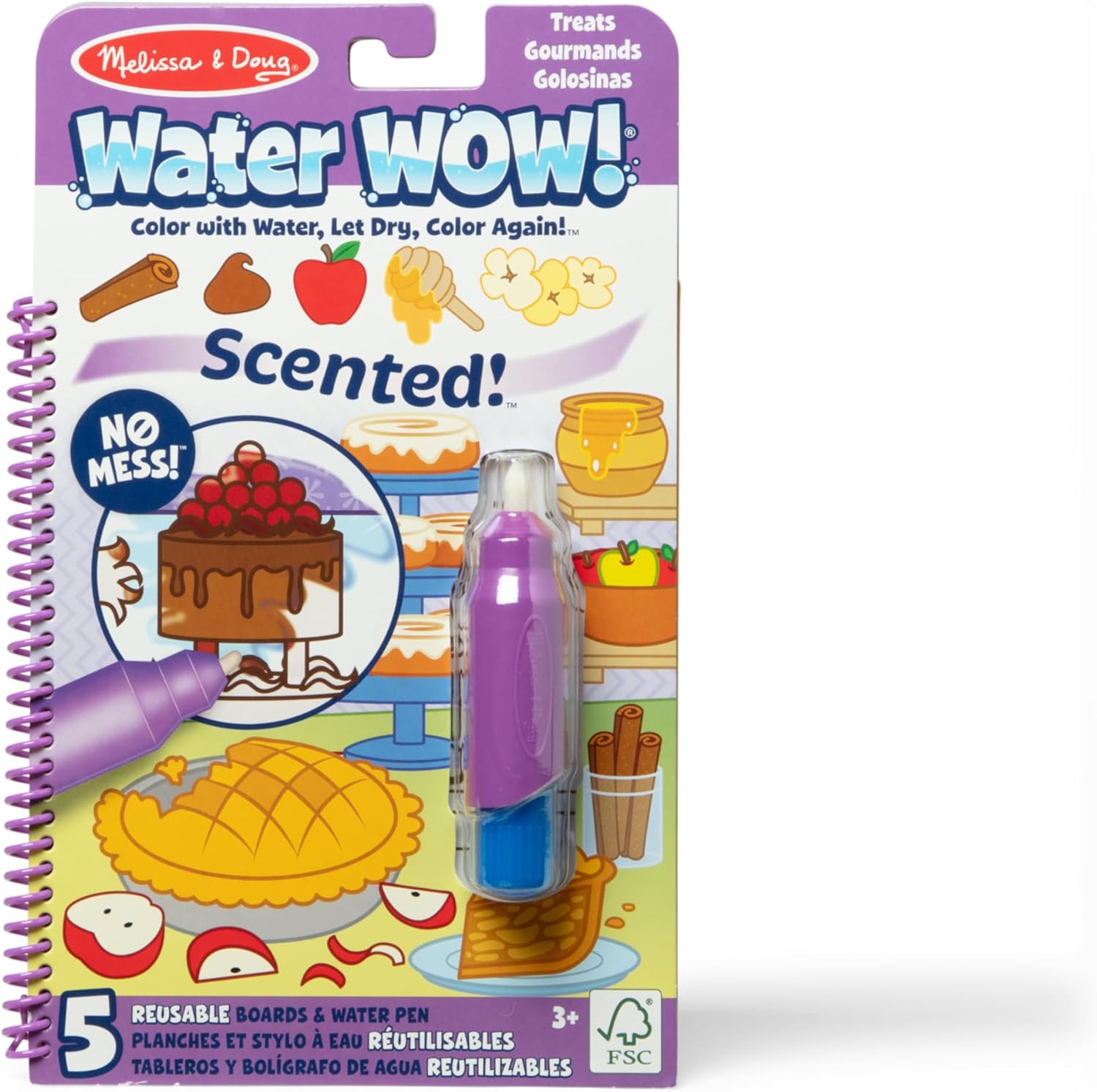 ToodleDoo:  Scented Water Wow! Reusable Water-Reveal Coloring Activity Pad 2-Pack Bundle – Fruit, Treats