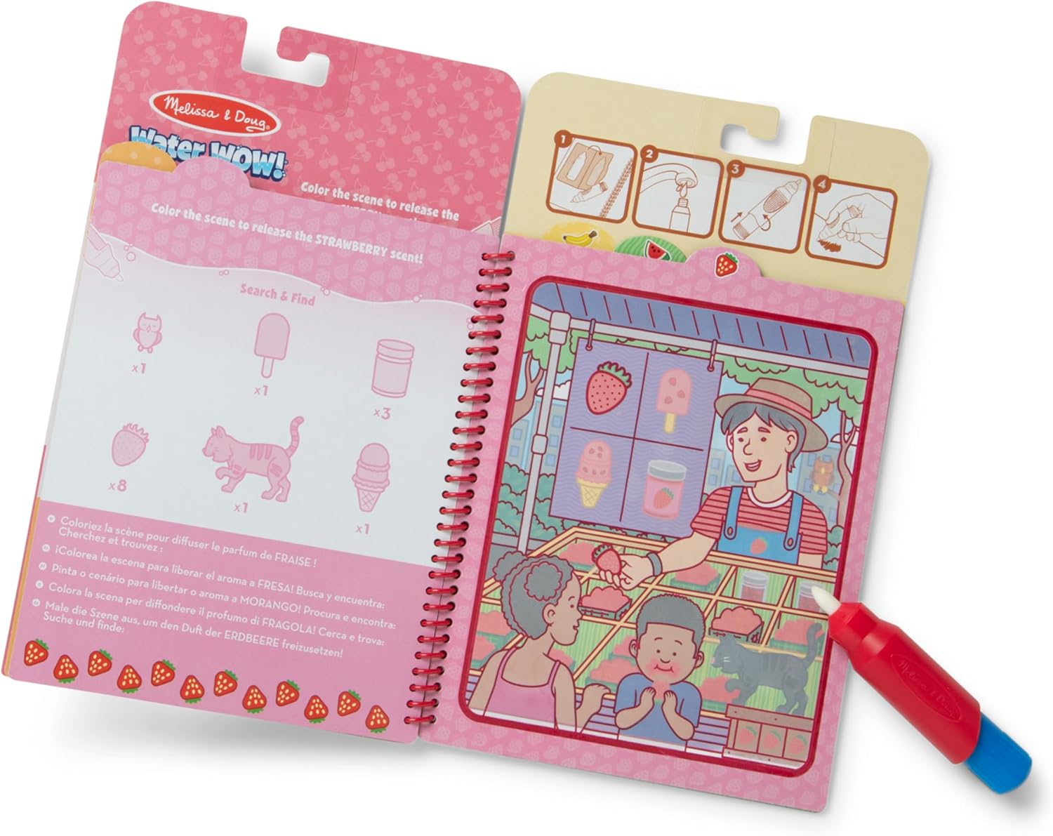ToodleDoo:  Scented Water Wow! Reusable Water-Reveal Coloring Activity Pad 2-Pack Bundle – Fruit, Treats