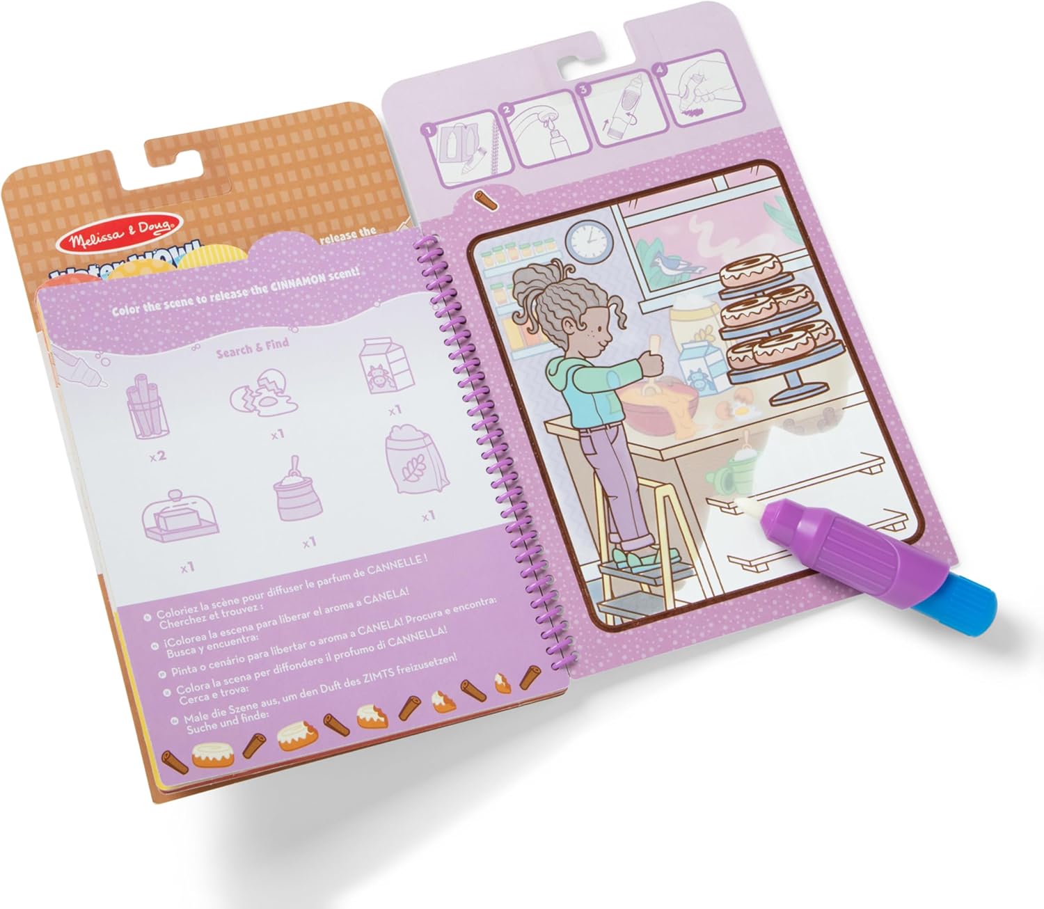 ToodleDoo:  Scented Water Wow! Reusable Water-Reveal Coloring Activity Pad 2-Pack Bundle – Fruit, Treats