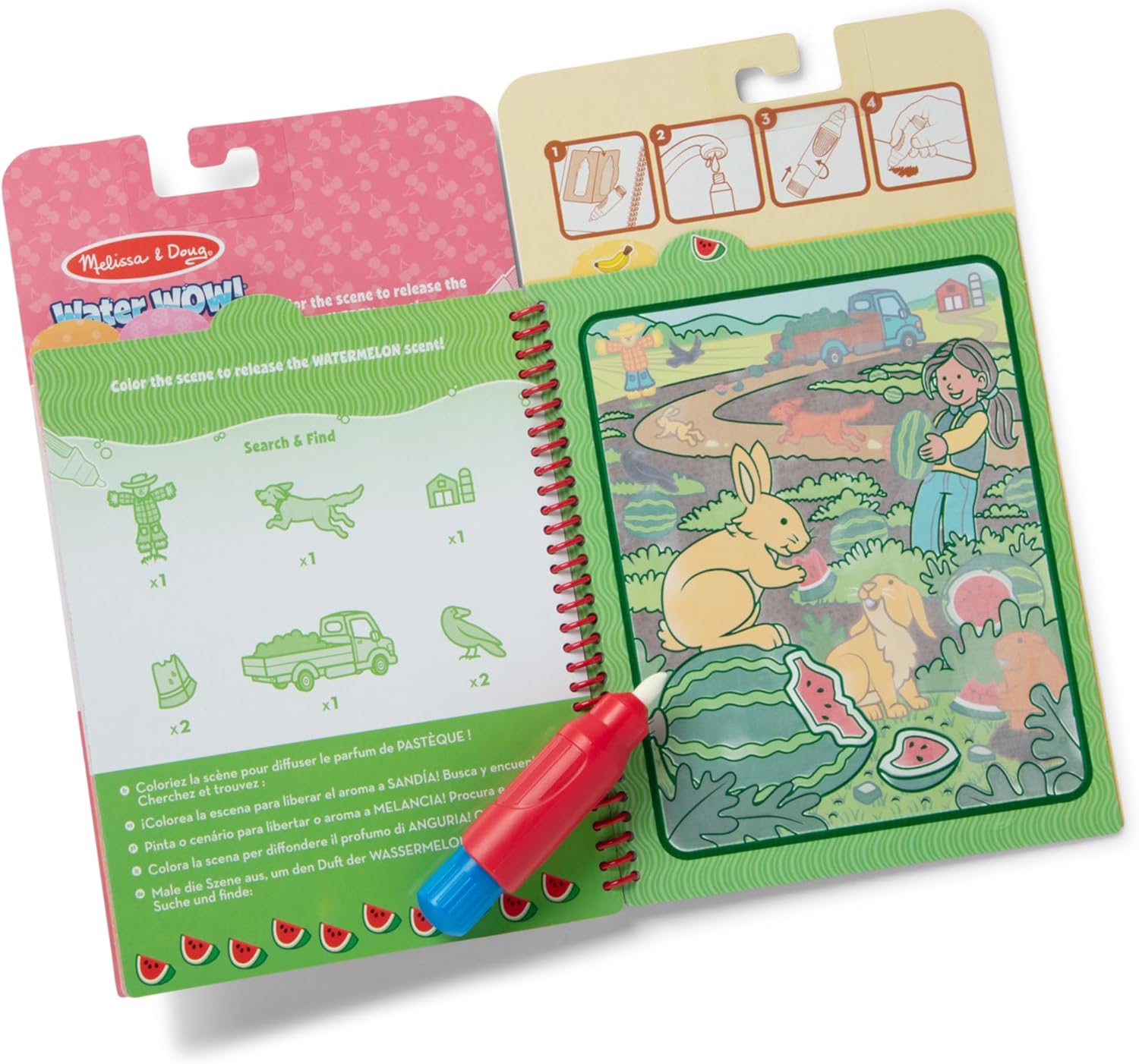 ToodleDoo:  Scented Water Wow! Reusable Water-Reveal Coloring Activity Pad 2-Pack Bundle – Fruit, Treats