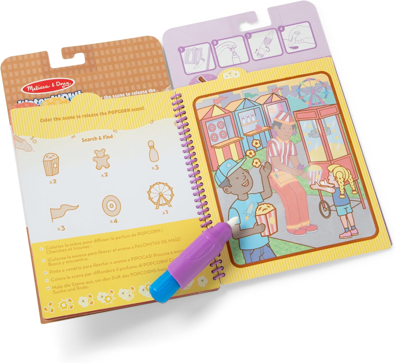ToodleDoo:  Scented Water Wow! Reusable Water-Reveal Coloring Activity Pad 2-Pack Bundle – Fruit, Treats