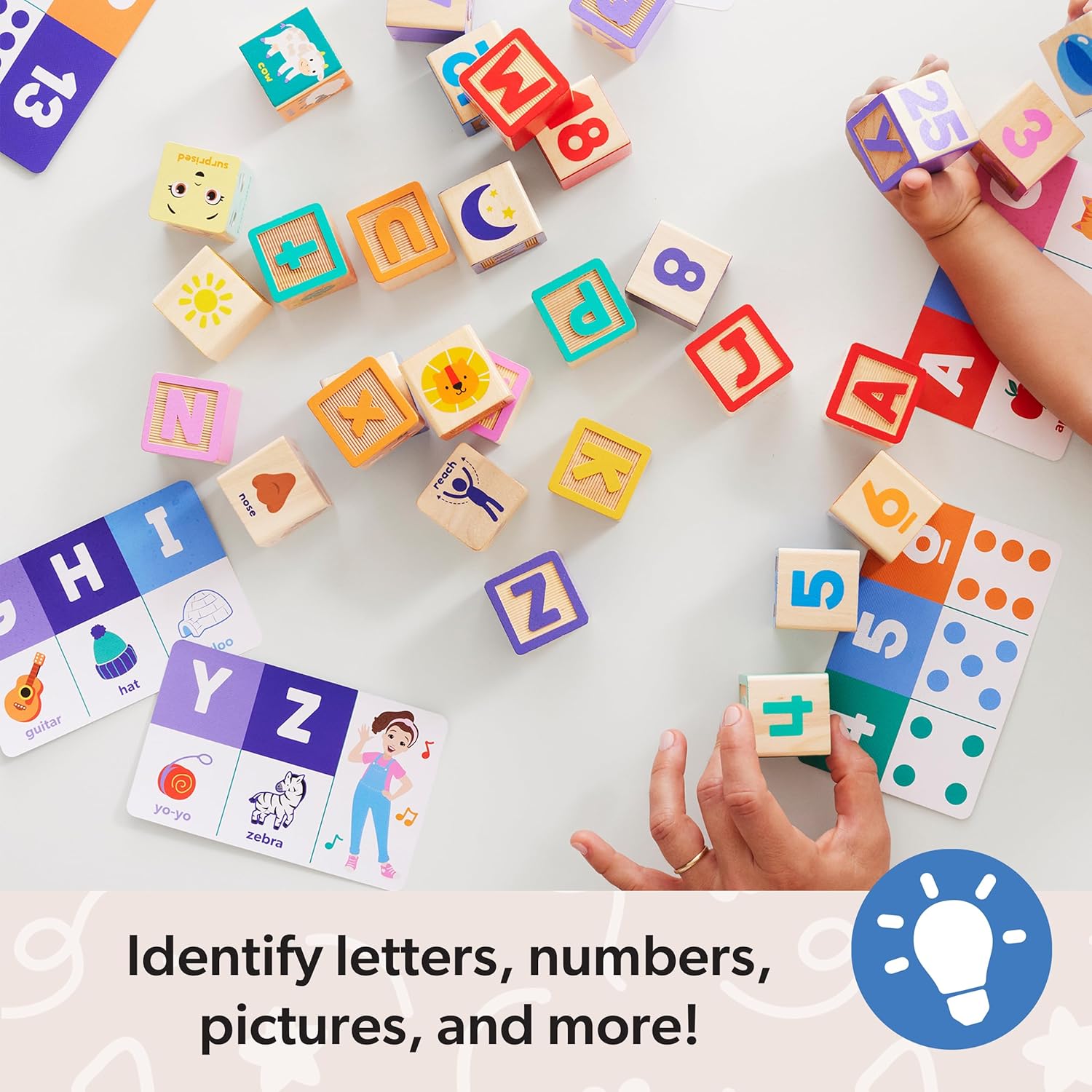 ToodleDoo:  Letter, Number, and Game Wooden Learning Blocks with Activity Cards for Girls and Boys Toddlers Ages 18 Months+ - FSC-Certified